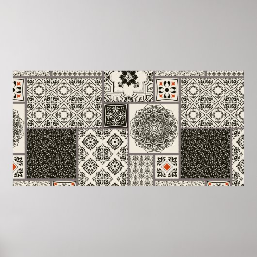 Nahtlose Fliesen mit dem Islam, Arabisch, Indien Poster (Vorne)