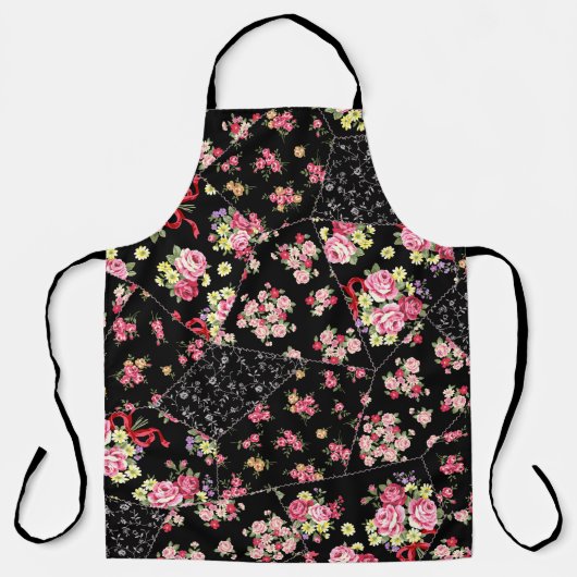 Nahtlose Fliesen mit hübschem Blumendesign Schürze (Vorderseite)