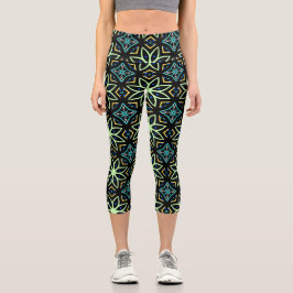 Nahtlose Flora Symmetrisches Muster Capri Leggings