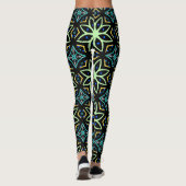 Nahtlose Flora Symmetrisches Muster Leggings (Rückseite)