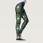 Nahtlose Flora Symmetrisches Muster Leggings (Rechts)