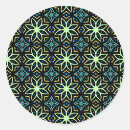 Nahtlose Flora Symmetrisches Muster Runder Aufkleber