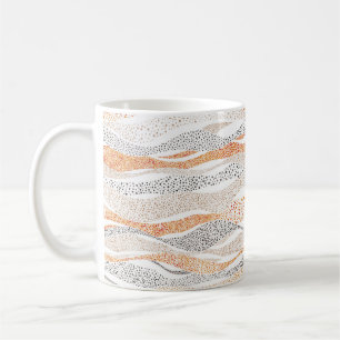 Nahtlose Flügelmuster im Pointillismus-Stil. Ornam Kaffeetasse