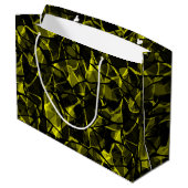 Nahtlose flüssige, abstrakte schwarzgrüne Farbe Große Geschenktüte (Rückseite Schrägansicht)