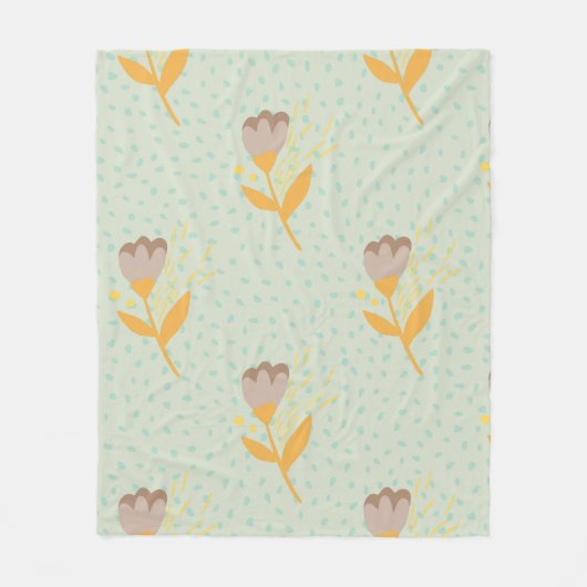 Nahtlose Folk Blume Doodle Muster. Hand d Fleecedecke (Vorderseite)