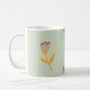 Nahtlose Folk Blume Doodle Muster. Hand d Kaffeetasse
