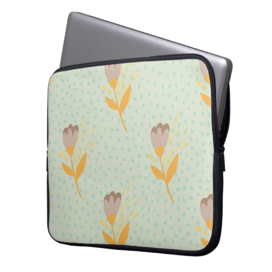 Nahtlose Folk Blume Doodle Muster. Hand d Laptopschutzhülle (Vorderseite Links)