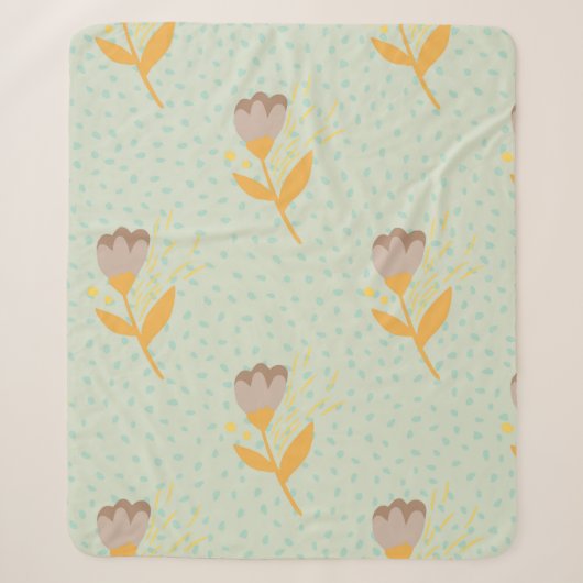 Nahtlose Folk Blume Doodle Muster. Hand d Sherpadecke (Vorderseite)