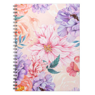 Nahtlose Form von Chrysanthemum, Rose, Pony und Notizblock
