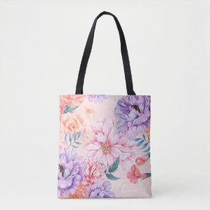 Nahtlose Form von Chrysanthemum, Rose, Pony und Tasche