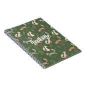 Nahtlose Fox Winter Branches und Blätter Muster Notizblock (Rechte Seite)