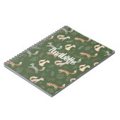 Nahtlose Fox Winter Branches und Blätter Muster Notizblock (Linke Seite)