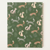 Nahtlose Fox Winter Branches und Blätter Muster Planer (Rückseite)