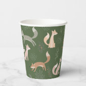 Nahtlose Fox Winter Branches und Blätter Pappbecher (Rückseite)