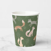 Nahtlose Fox Winter Branches und Blätter Pappbecher (Links)