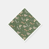 Nahtlose Fox Winter Branches und Blätter Serviette (Ecke)