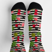 Nahtlose Frische Früchte Berries Wasserfarbener Ca Socken (Oben)