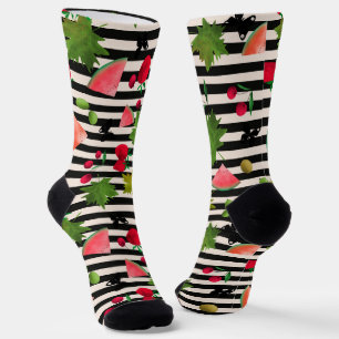 Nahtlose Frische Früchte Berries Wasserfarbener Ca Socken