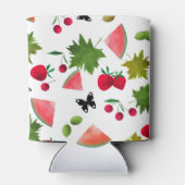 Nahtlose Frischobst Berries Wasserfarbener Cartoon Dosenkühler (Rückseite)