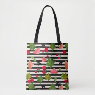 Nahtlose Frischobst Berries Wasserfarbener Cartoon Tasche