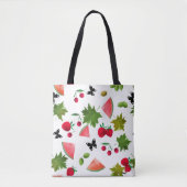 Nahtlose Frischobst Berries Wasserfarbener Cartoon Tasche (Vorderseite)