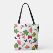 Nahtlose Frischobst Berries Wasserfarbener Cartoon Tasche (Rückseite)