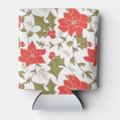 Nahtlose Frohe Weihnachten rote Poinsettia grüne E Dosenkühler (Vorderseite)