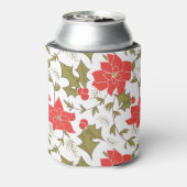 Nahtlose Frohe Weihnachten rote Poinsettia grüne E Dosenkühler (Kanne Rückseite)