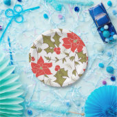 Nahtlose Frohe Weihnachten rote Poinsettia grüne E Pappteller (Party)