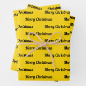 Nahtlose frohe Weihnachten Texte auf Gelb Geschenkpapier Set (Beispiel)