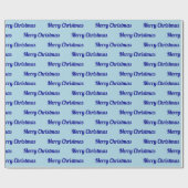 Nahtlose frohe Weihnachten Texte auf Light Blue Geschenkpapier (Flach)