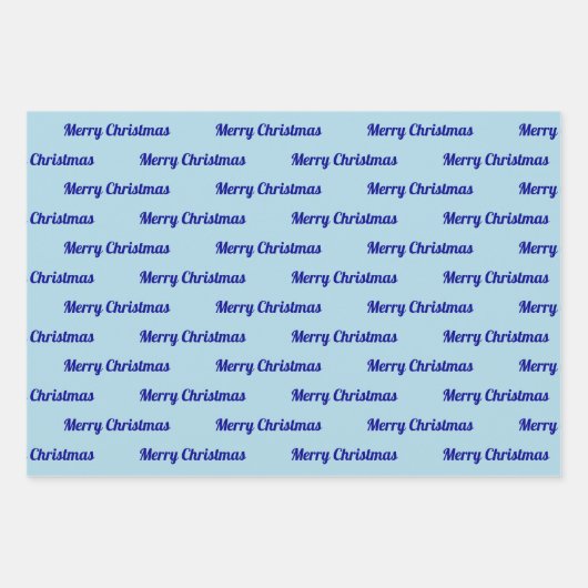Nahtlose frohe Weihnachten Texte auf Light Blue Geschenkpapier Set (Vorderseite 3)