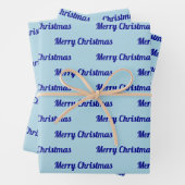 Nahtlose frohe Weihnachten Texte auf Light Blue Geschenkpapier Set (Beispiel)