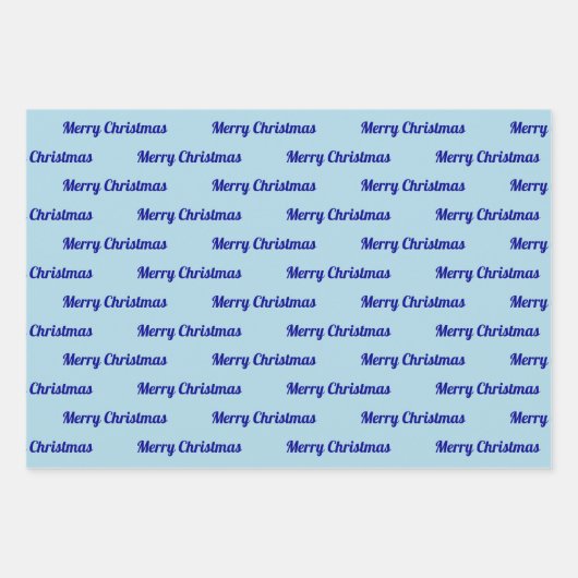 Nahtlose frohe Weihnachten Texte auf Light Blue Geschenkpapier Set (Vorderseite)