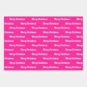 Nahtlose frohe Weihnachten Texte auf Rosa Geschenkpapier Set (Vorderseite 3)