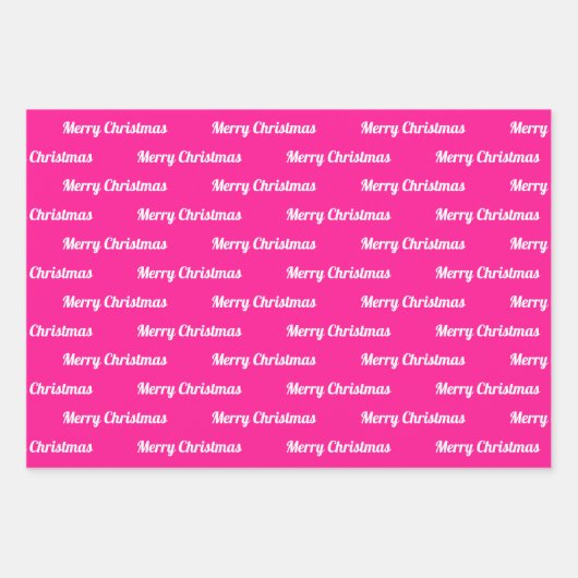 Nahtlose frohe Weihnachten Texte auf Rosa Geschenkpapier Set (Vorderseite 3)