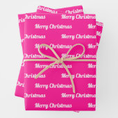 Nahtlose frohe Weihnachten Texte auf Rosa Geschenkpapier Set (Beispiel)