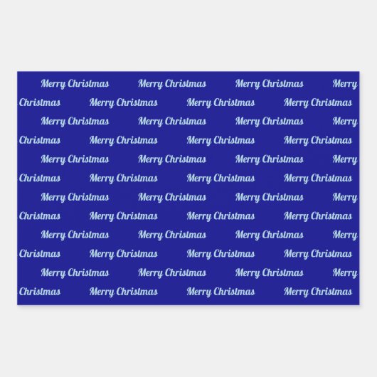 Nahtlose frohe Weihnachten Texte zu Blue Geschenkpapier Set (Vorderseite)