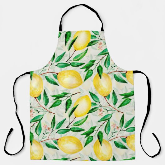 Nahtlose Fruchtmuster im Wasser. Zitronen auf Zwei Schürze (Vorderseite)
