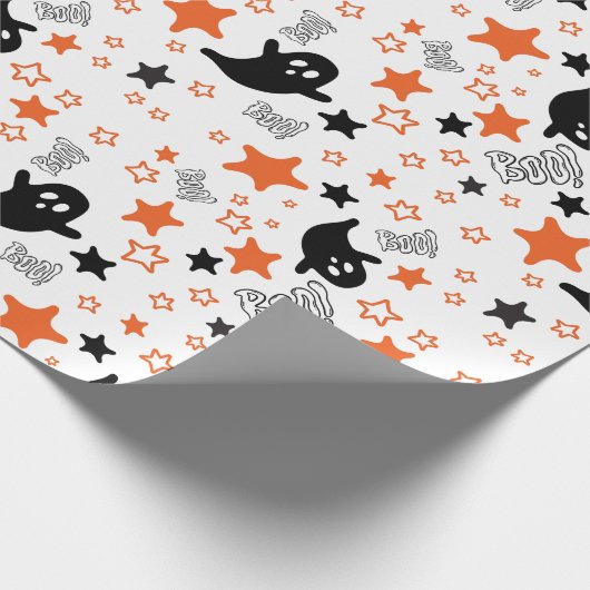 Nahtlose Geister und Sterne Halloween-Wrapping Pap Geschenkpapier (Ecke)