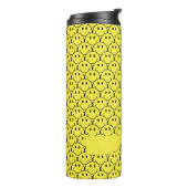 Nahtlose Gelbe Retro-Smiley-Name Thermodellsche Thermosbecher (Nach links gedreht)