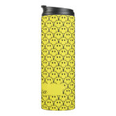 Nahtlose Gelbe Retro-Smiley-Name Thermodellsche Thermosbecher (Nach rechts gedreht)