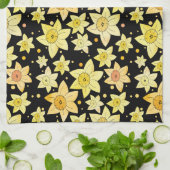 Nahtlose gelbe Wasserfarben Muster Geschirrtuch (Gefaltet)