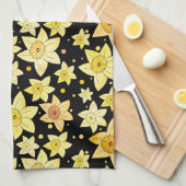 Nahtlose gelbe Wasserfarben Muster Geschirrtuch (Viertel Falte)