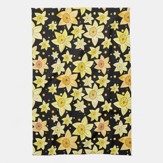 Nahtlose gelbe Wasserfarben Muster Geschirrtuch (Vertikal)