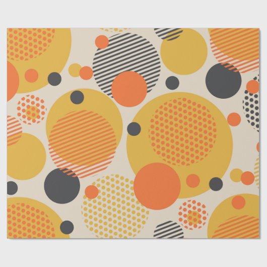 Nahtlose Geometrie des Kreises im Retro-60er Geschenkpapier (Flach)