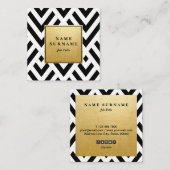 Nahtlose geometrische B&WPattern quadratische Quadratische Visitenkarte (Vorne/Hinten)