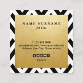 Nahtlose geometrische B&WPattern quadratische Visitenkarte (Rückseite)