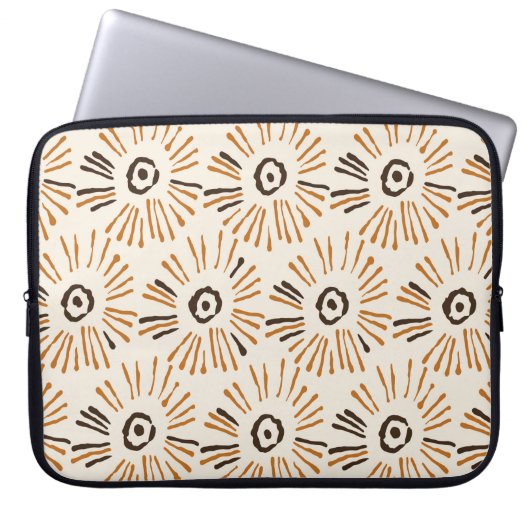 Nahtlose geometrische Batik-Blumenmuster im Herbst Laptopschutzhülle (Vorderseite)
