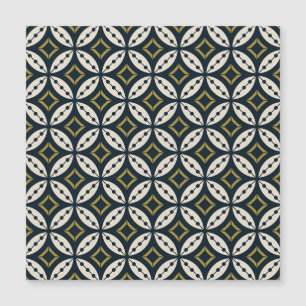 Nahtlose geometrische Blume: buntes Muster. Magnetkarte